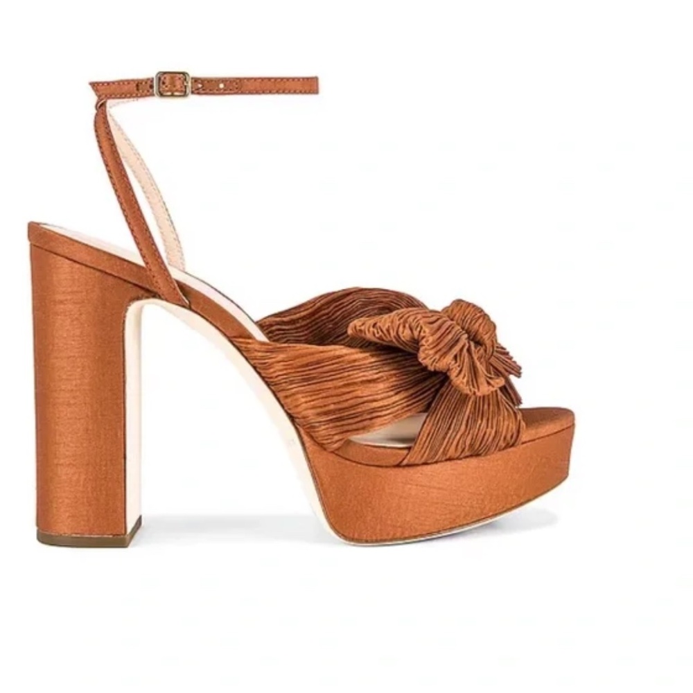 Loeffler Randall Natalia Pleated Knot Platform size 6